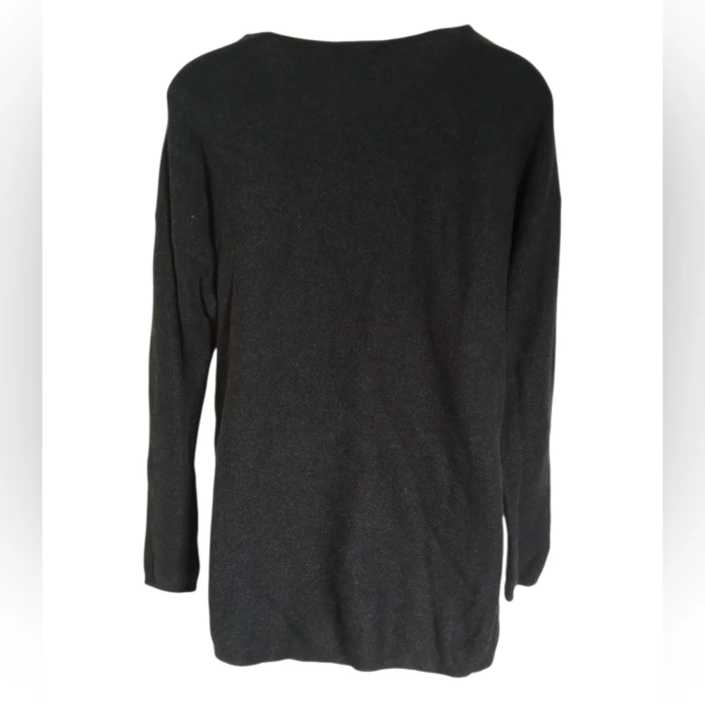 J.McLaughlin Crew Neck Knit Sweater Gray Soft Classic Pullover Women's Medium